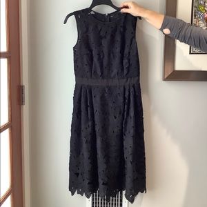 Carmen Mark Valvo black lace floral dress